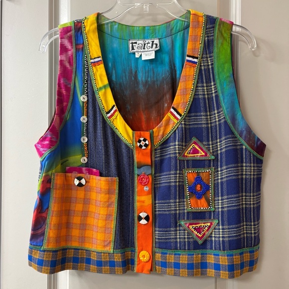 Faith Jackets & Blazers - Vintage Faith Multicolor Boho Patchwork Vest